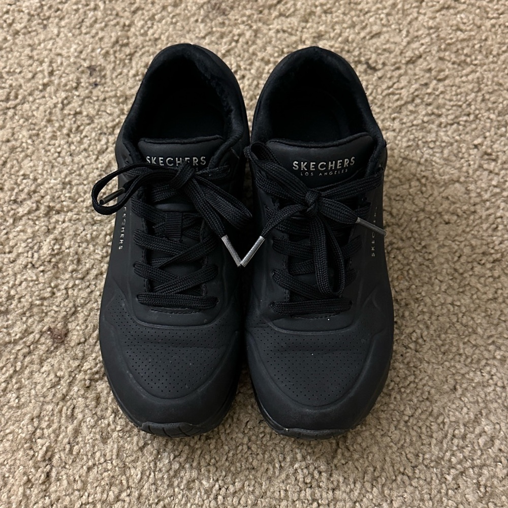 Skechers Men’s Black Lace-Up Casual Sneakers